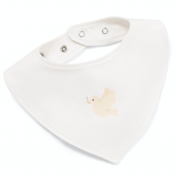 Moniel Dětský slintáček nastavitelná velikost Holubička White bílá 0-24 měsíců