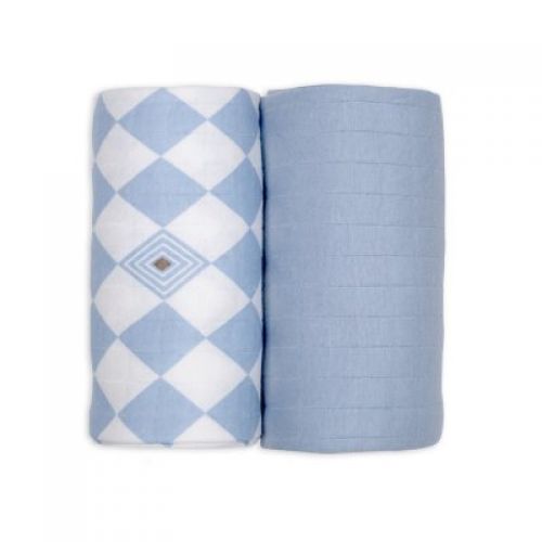 LODGER Swaddler Solid Matcha 2balení 110 x 110 cm Blue Fogg