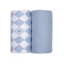 LODGER Swaddler Solid Matcha 2balení 110 x 110 cm Blue Fogg