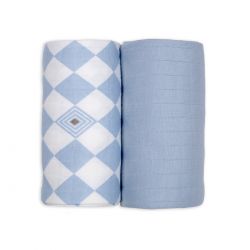 LODGER Swaddler Solid Matcha 2balení 110 x 110 cm Blue Fogg
