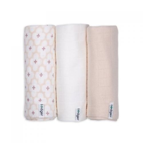 LODGER Swaddler Solid Matcha 3balení 70 x 70 cm Powder