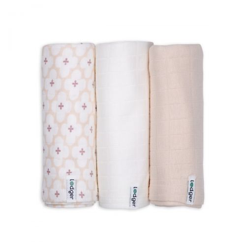 LODGER Swaddler Solid Matcha 3balení 70 x 70 cm Powder
