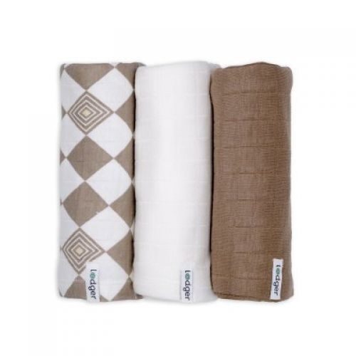 LODGER Swaddler Solid Matcha 3balení 70 x 70 cm Buffalo
