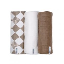 LODGER Swaddler Solid Matcha 3balení 70 x 70 cm Buffalo