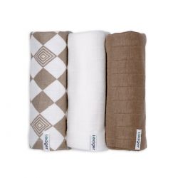 LODGER Swaddler Solid Matcha 3balení 70 x 70 cm Buffalo