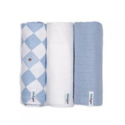 LODGER Swaddler Solid Matcha 3balení 70 x 70 cm Blue Fogg