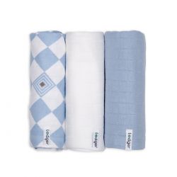 LODGER Swaddler Solid Matcha 3balení 70 x 70 cm Blue Fogg