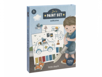 Omalovánky s vodovkami a samolepkami Jim Doprava