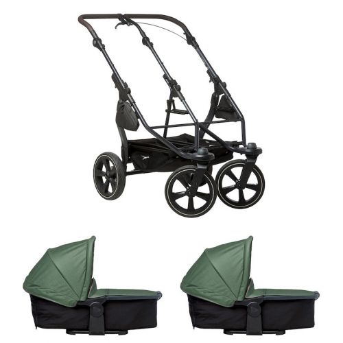 Kočárek TFK Set Duo2 frame 2025 - air chamber wheel + carrycot olive