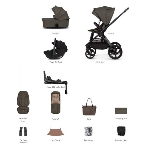 Kočárek Venicci Upline 3 Truffle + autosedačka Venicci Tiago + Isofix báse 360° Tiago