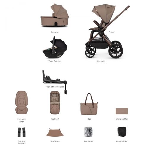 Kočárek Venicci Upline 3 Sand + autosedačka Venicci Tiago + Isofix báse 360° Tiago