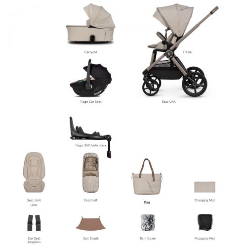 Kočárek Venicci Upline 3 Pebble + autosedačka Venicci Tiago + Isofix báse 360° Tiago 