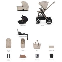 Kočárek Venicci Upline 3 Pebble + autosedačka Venicci Tiago + Isofix báse 360° Tiago 