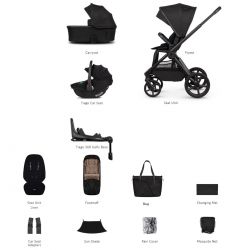 Kočárek Venicci Upline 3 Onyx + autosedačka Venicci Tiago + Isofix báse 360° Tiago