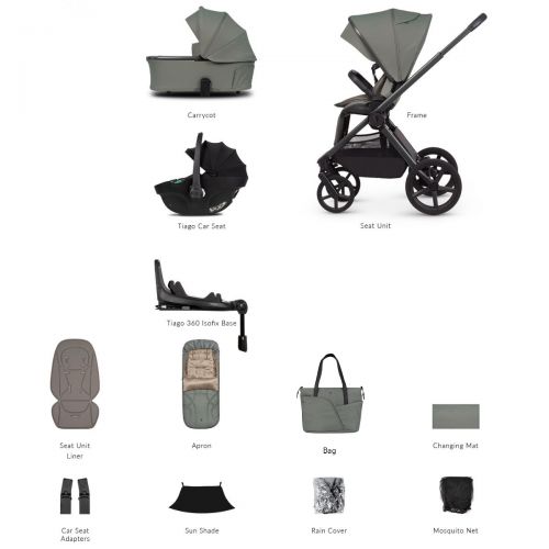 Kočárek Venicci Upline 3 Aloe + autosedačka Venicci Tiago + Isofix báse 360° Tiago