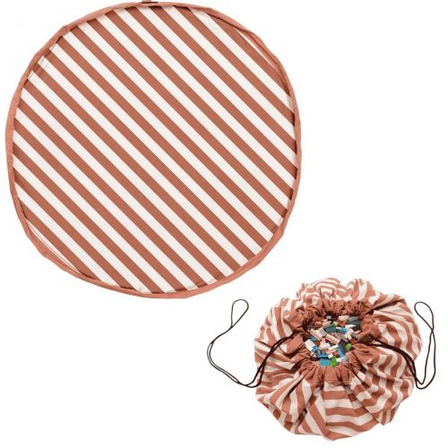 PLAY AND GO Noomad original Hrací deka a Vak na hračky Stripes Brown