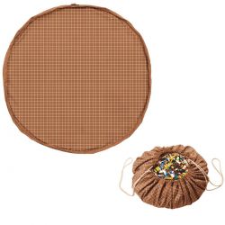 PLAY AND GO Noomad original Hrací deka a Vak na hračky organic Grid Brown