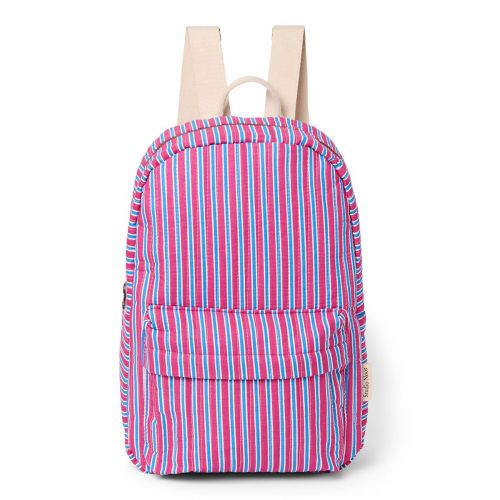 Studio Noos Poplin Midi Backpack Batůžek s přední kapsou Raspberry Stripped
