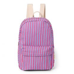 Studio Noos Poplin Midi Backpack Batůžek s přední kapsou Raspberry Stripped