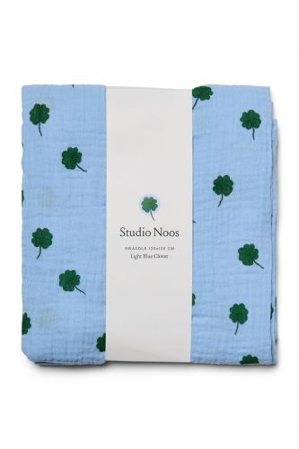 Studio Noos Swaddle Zavinovačka Print Large Light Blue Clover
