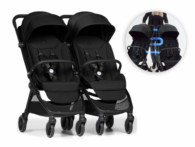 Kočárek Bumprider Connect Mini 2x kočárek s madlem Black