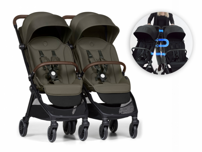 Kočárek Bumprider Connect Mini 2x kočárek s madlem Forest Green