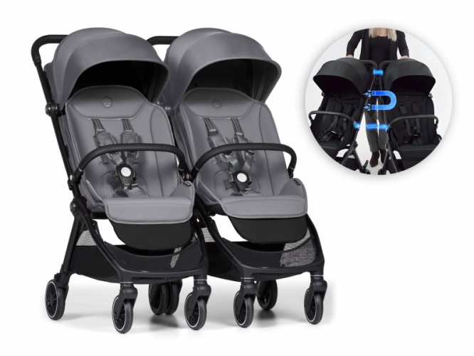 Kočárek Bumprider Connect Mini 2x kočárek s madlem Grey