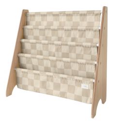 3 SPROUTS Stojan na knížky Recycled Checkerboard/Beige