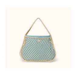 Studio Noos Macrame Mom Bag Síťka Natural & Vnitřní taška Blue Yellow