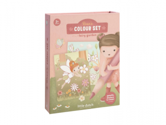 Little Dutch Omalovánky s pastelkami a samolepkami Rosa Fairy Garden