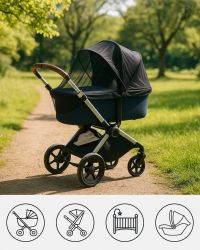 FREEON Univerzální moskytiéra na kočárek Black
