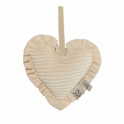 Witlof for Kids muchláček na dudlík srdíčko Soft Sand velvet rib