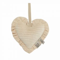 Witlof for Kids Muchláček na dudlík srdíčko Soft Sand velvet rib