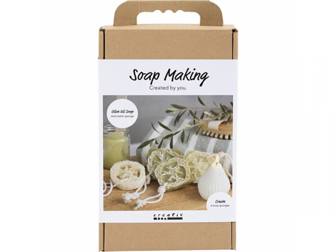 Creativ Company Kreativní sada výroba mýdla Loofah Olive Green