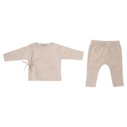 Witlof for Kids Set oblečení 50/56 soft Sand velvet rib