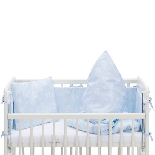Fillikid Ložní souprava Luxe leaves light blue + matrace