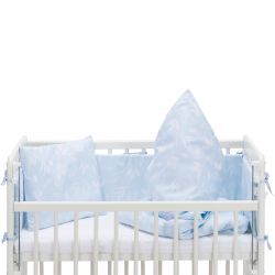 Fillikid Ložní souprava Luxe leaves light blue + matrace