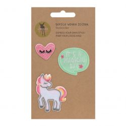 Lässig Textile Woven Sticker Stick on Unicorn
