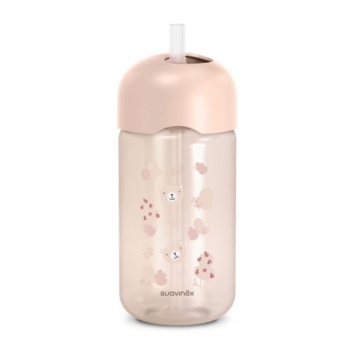 Suavinex Lahvička s brčkem WILD&FREE 340 ml růžová