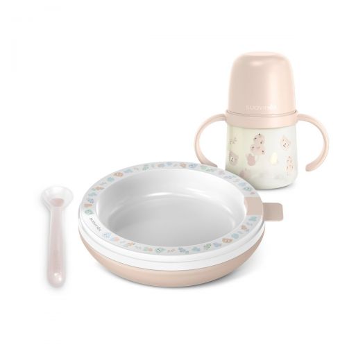 Suavinex Jídelní TERMO set WILD&FREE +6 m růžový
