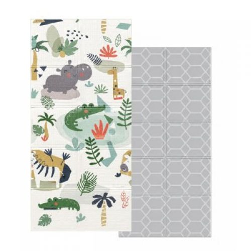 NANNA Skládací oboustranná podložka na hraní 200 x 150 cm Džungle