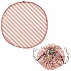 PLAY AND GO Noomad original Hrací deka a Vak na hračky Stripes Pink