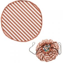PLAY AND GO Noomad original Hrací deka a Vak na hračky Stripes Brown