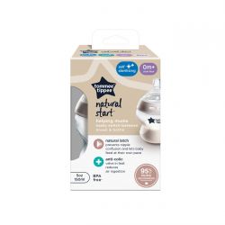 Tommee Tippee Natural Start Kojenecká láhev Samosterilizační s Anti-colic savičkou Pomalý průtok 150 ml 0m+