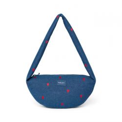Studio Noos Denim Mini Cross Body Bag Kabelka Dark Blue Red Hearts
