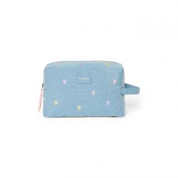 Studio Noos Denim Toiletry Toaletní taštička Light Blue Hearts