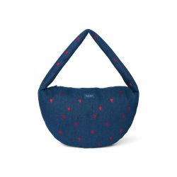 Studio Noos Denim Cross Body Bag Kabelka Dark Blue Red Hearts