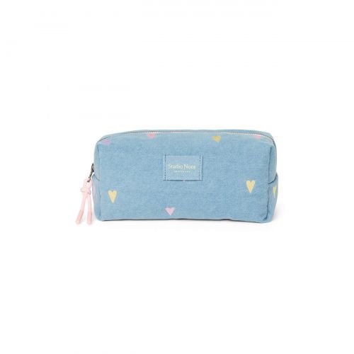 Studio Noos Denim Pouch Kabelka Light Blue Hearts