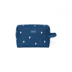 Studio Noos Denim Toiletry Toaletní taštička Dark Blue White Hearts