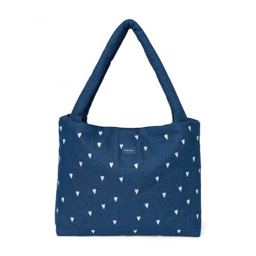 Studio Noos Denim Mom Bag Dark Blue White Hearts